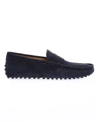 Gommini Infilatura - Split leather moccasins with tab and topstitching