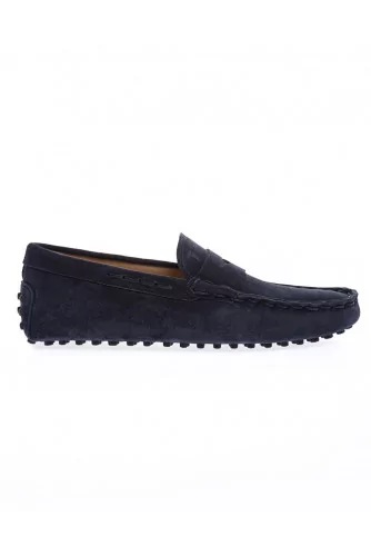 Gommini Infilatura - Split leather moccasins with tab and topstitching