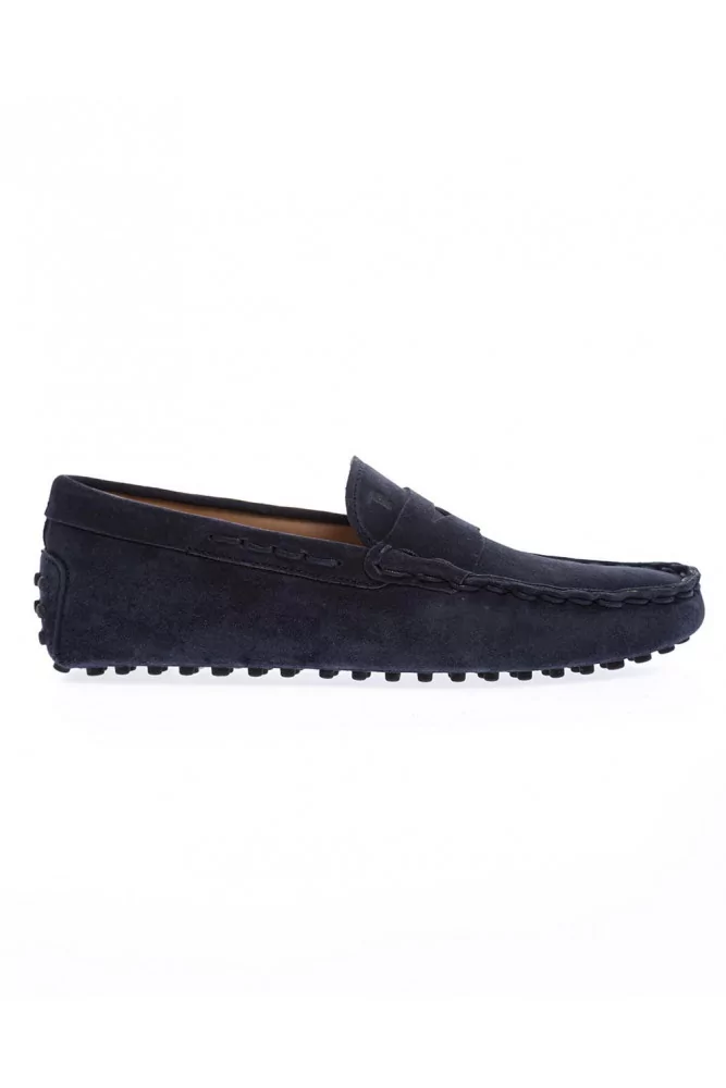 Gommini Infilatura - Split leather moccasins with tab and topstitching