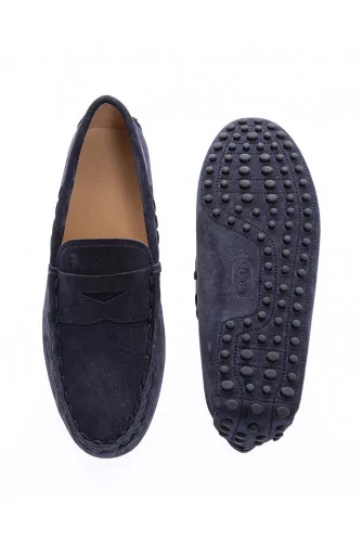 Gommini Infilatura - Split leather moccasins with tab and topstitching