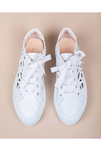 Nappa leather sneakers with English lace design