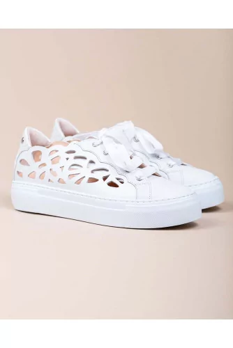 Achat Nappa leather sneakers with English lace design - Jacques-loup