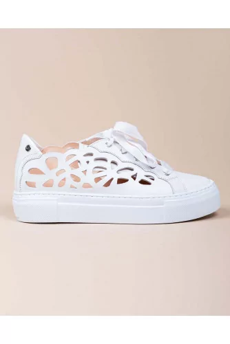 Nappa leather sneakers with English lace design