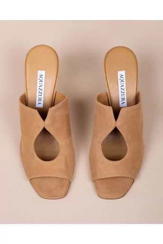 Sexy Thing - Suede mules with waterdrop design 80