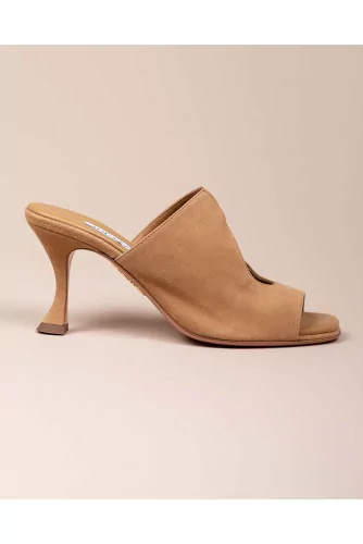 Sexy Thing - Suede mules with waterdrop design 80