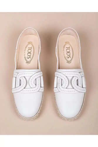 Nappa leather espadrilles with rope sole and link design