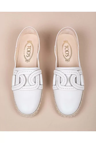 Espadrilles en cuir avec motif maillon et semelle en corde