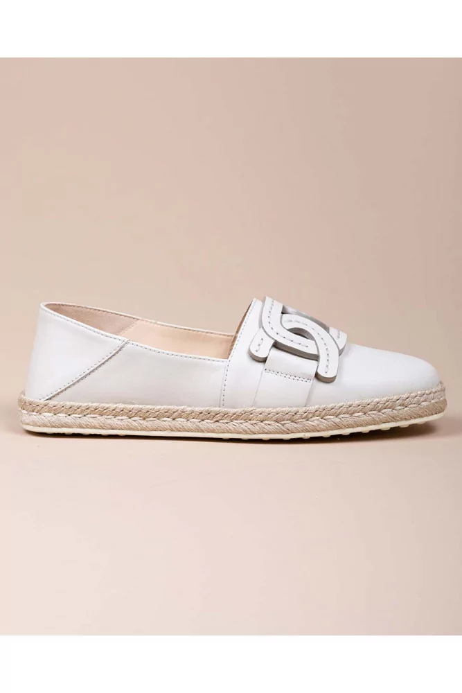 Espadrilles en cuir avec motif maillon et semelle en corde