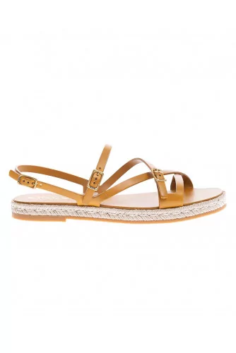Achat Calf leather flat sandals with soft straps - Jacques-loup