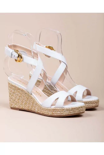 Zuzu - Platform heel sandals nappa leather and rope 80