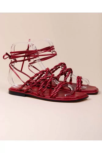 Calypso - Nappa leather sandals with twisted straps 10