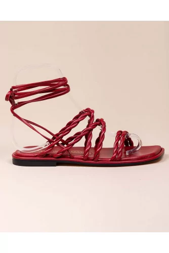 Calypso - Nappa leather sandals with twisted straps 10