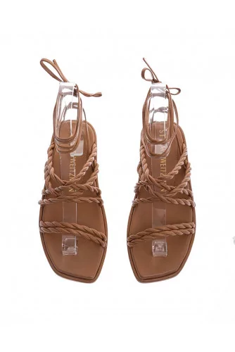 Calypso - Sandales en cuir nappa avec brides croisées 10