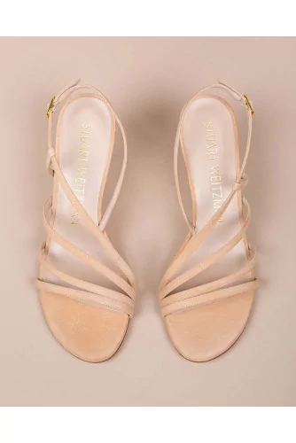 Melodie - High-heeled suede sandals 75