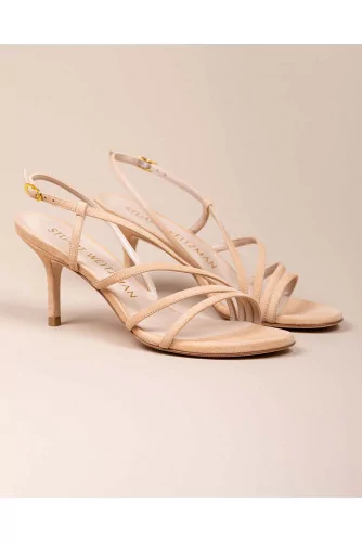 Melodie - High-heeled suede sandals 75