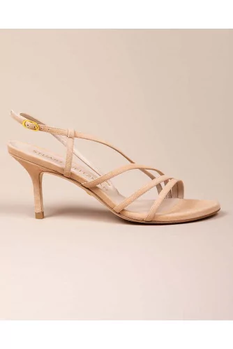 Melodie - High-heeled suede sandals 75