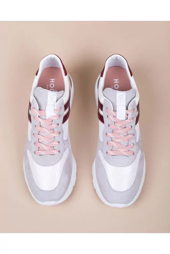 Active One - Textile and split leather sneakers with applied H 50