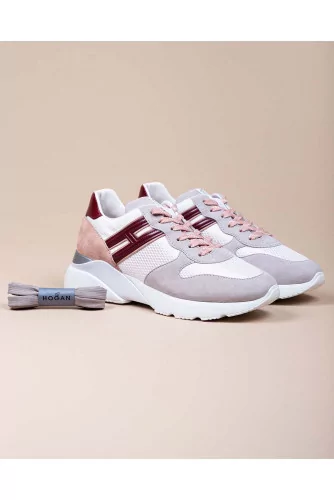 september maagpijn slaaf Active One of Hogan - Grey sneakers with bordeaux and ivory applications  and applied H for women
