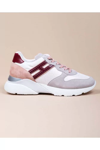 Active One - Textile and split leather sneakers with applied H 50
