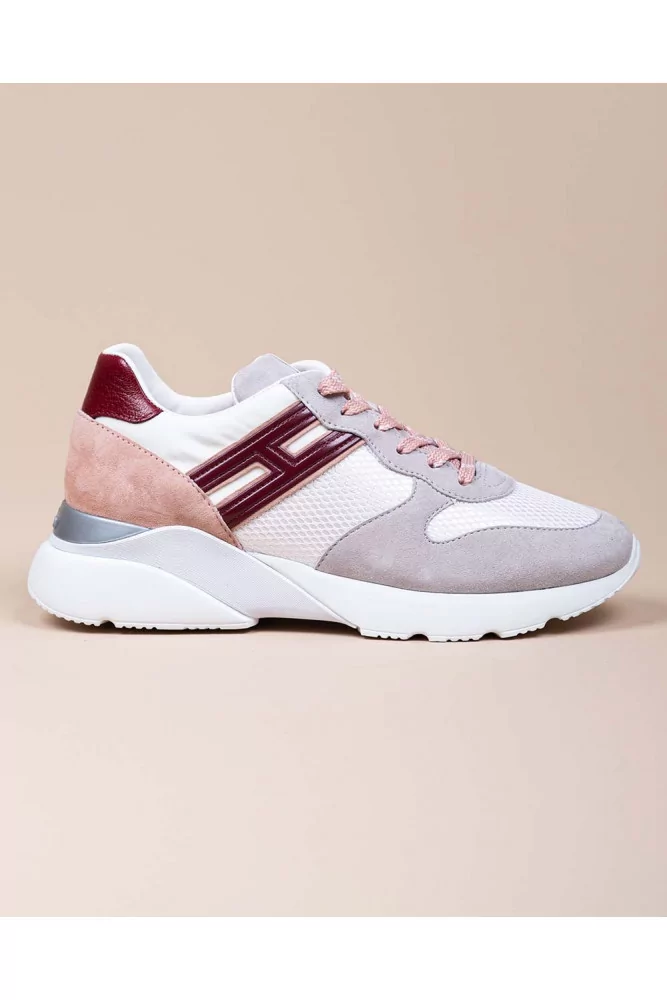 Active One of Hogan - Grey sneakers with bordeaux and ivory ...