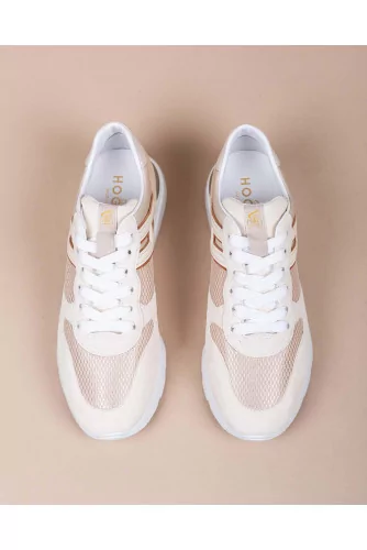 Active One - Textile and split leather sneakers with applied H 50