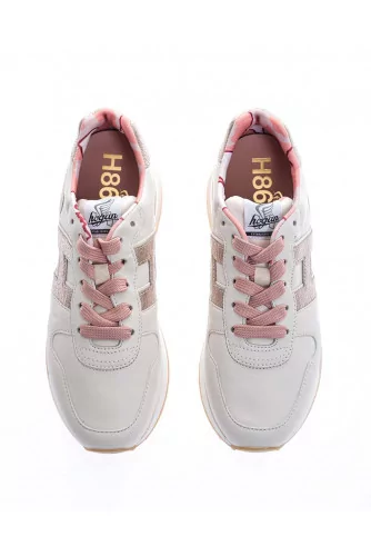 Running H383 - Nubuck and leather sneakers with metallized buttress 40