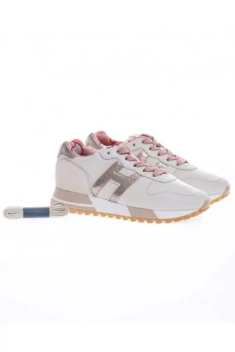 Running H383 - Nubuck and leather sneakers with metallized buttress 40