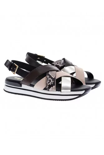 Leather sandals with crossing traps 30