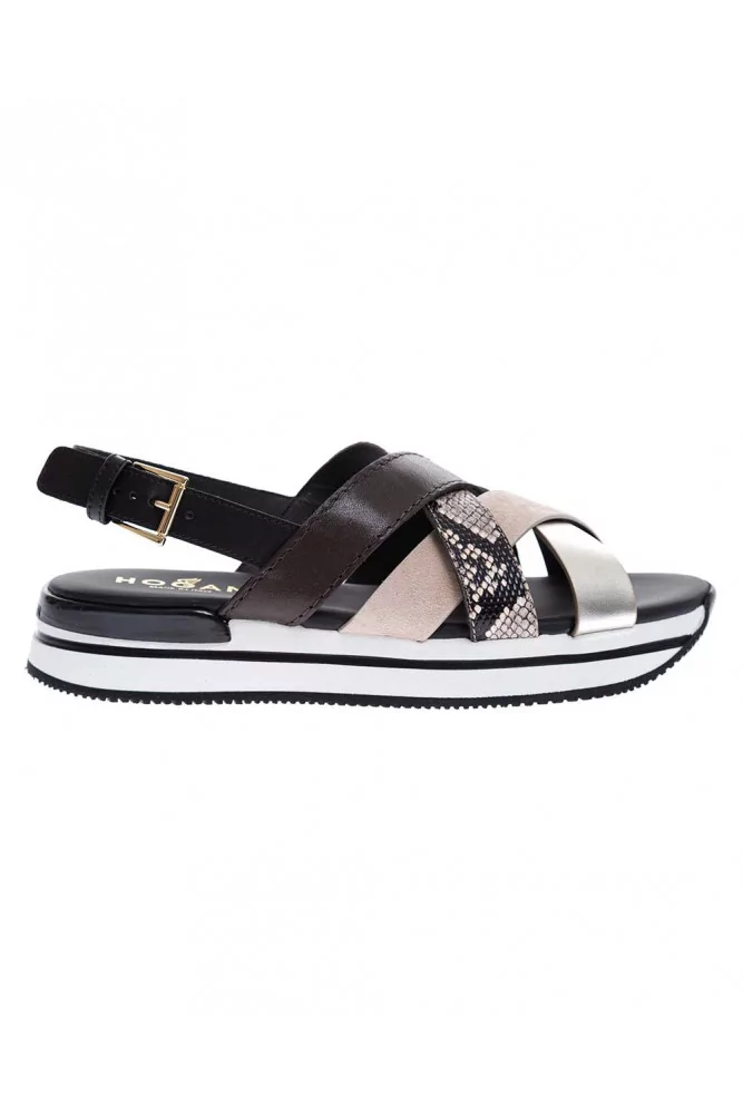 Leather sandals with crossing traps 30
