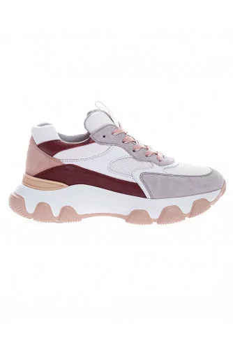 Hyperactive - Leather and split leather sneakers with sculpted outer sole