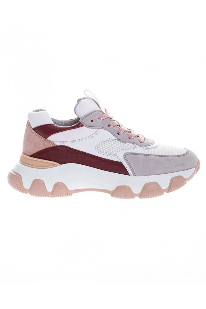 Hogan - Hyperactive - Baskets en cuir et crôute de cuir avec semelle sculptée 35 1/2 blanc