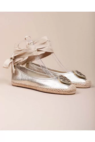 Espadrilles en cuir nappa avec ruban