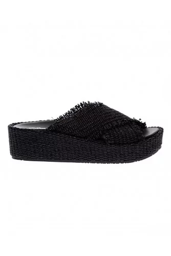 Raffia platform mules 50