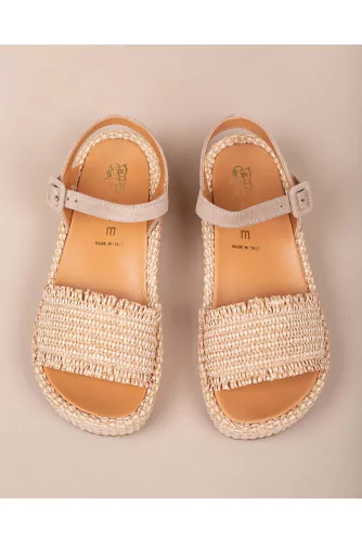 Raffia sandals platform heel 50