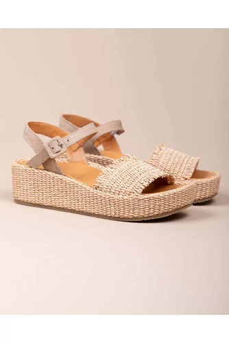 Raffia sandals platform heel 50