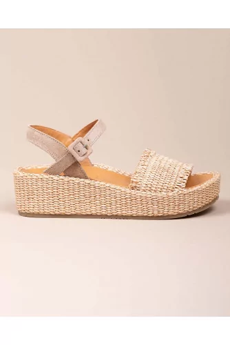 Raffia sandals platform heel 50