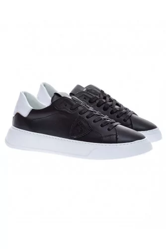Temple - Leather sneakers with contrasting buttress