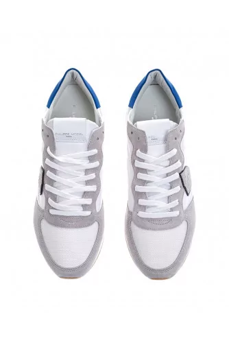 Tropez X - Leather and split leather sneakers with escutcheon