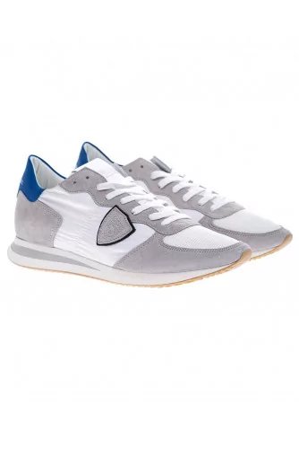 Tropez X - Leather and split leather sneakers with escutcheon