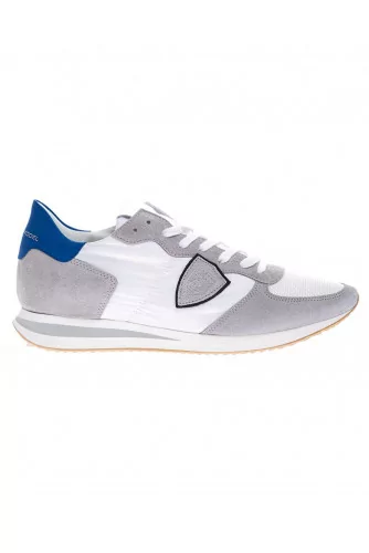 Tropez X - Leather and split leather sneakers with escutcheon