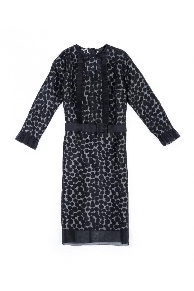 Robe Marc Jacobs motif pois noir-crème 4 noir