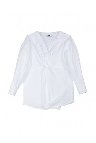 Chemise tunique en coton avec boutonnage variable