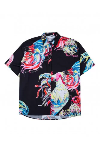 Cotton shirt with rooster print SS