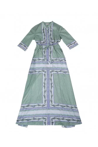 Robe Chemisier Tory Burch vert-parme