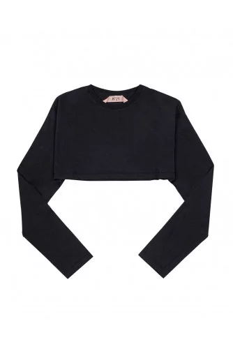 Cotton cropped top LS