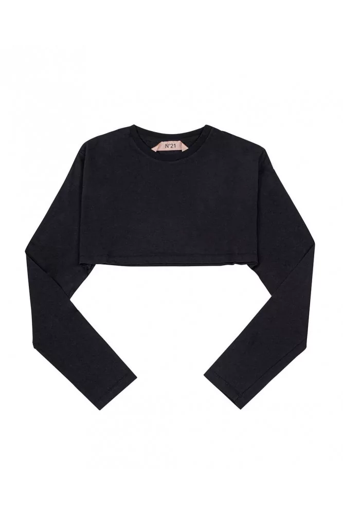 Cotton cropped top LS