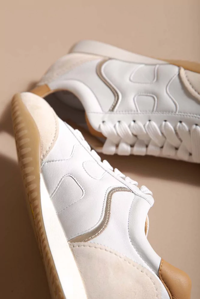 Hogan - Olympia Z - Baskets en cuir et nubuck avec applications multicolores 36 1/2 blanc