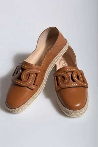 Achat Nappa leather espadrilles with link design and rope sole - Jacques-loup