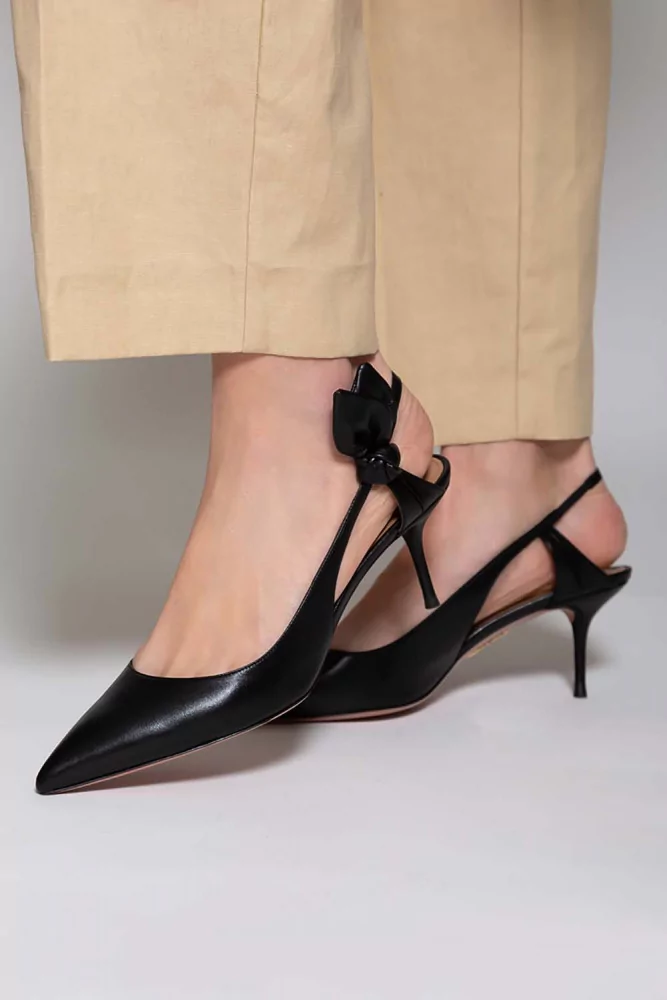 Aquazzura - Drew - Découpés en nappa avec bride arrière 60 35 1/2 noir