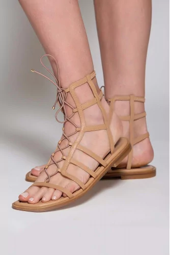Kora - Nappa leather gladiator style sandals 10